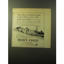 1960 Pantheon Book Advertisement - Born Free by Joy Adamson