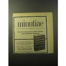 1960 Webster's New World Dictionary Advertisement - minutiae