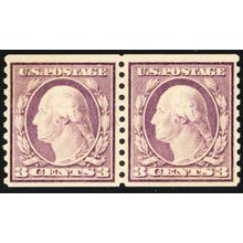 493, Mint NH VF 3¢ Coil Pair - Beautiful! - Stuart Katz