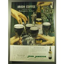 1960 John Jameson Whiskey Ad - Irish coffee the drink with Synergistic Action