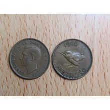 GB 1946 George VI Wren Farthing Coin