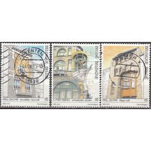 Belgique 1995 Michel 2656 - 2658 O Cote (2008) 2.40 € Art Maisons Cachet rond