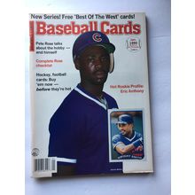 January 1990 Baseball Cards Magazine - Cubs Eric Anthony Cover + 6 Uncut Insert
