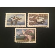 ICOLLECTZONE US Alaska 86, 87, 88 Duck Stamps VF NH
