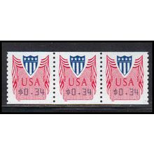 CVP33 34c Shield Very Fine MNH Strip of 3 PA5336