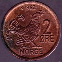 1962 Norway 2 Ore Coin