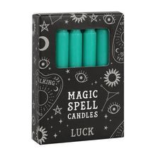 Candles - Set of 12 Green 'Luck' Spell Candles
