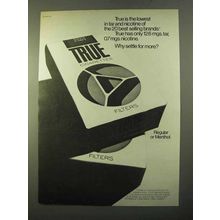 1970 True Cigarettes Ad - Lowest in Tar And Nicotine