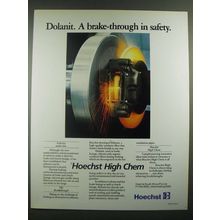 1988 Hoechst High ChemDolanit Fibre Ad - A Brake-Through in Safety