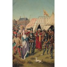 Memling The Death Of St Saint Ursula Old Belgium Painting Postcard