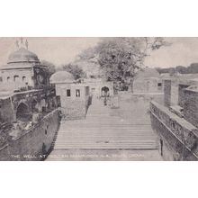 Well Nizamuddin Delhi Indian Antique Postcard