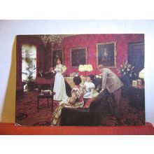 THE MUSIC ROOM in 1898, WARWICK CASTLE. used postcard by Walter Scott 1984 pm =