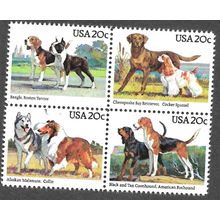1984 Michel 1708/1711 - MNH (**) - Block of 4 - Dog