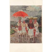 Croatian National Costumes Zagreb Vintage Fashion Postcard