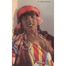 African Bedouin Beauty Risque Old Colour Ethnic Postcard