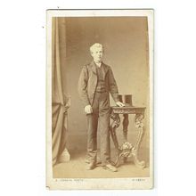 Victorian cdv photo young man standing Wisbech photographer