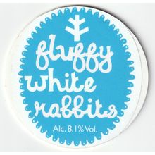 UNUSED KEG CLIP FRONT - ST MARS OF THE DESERT BREWERY - FLUFFY WHITE RABBITS