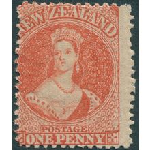 New Zealand 1865 1d carmine-vermilion SG110 unused