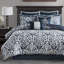 Madison Park Odette Cozy Comforter Set Jacquard Damask Medallion Design - Modern