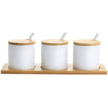 Gibson Elite Gracious Dining 10 Piece Fine Ceramic Condiment Jars Serving Set...