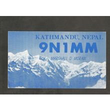 QSL Card 9N1MM Nepal Father Marshall Moran 1980s