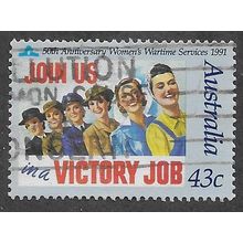 AUS 1991 43c '50TH ANN OF WOMENS WARTIME SERVICES FINE USED (EBID68-693)