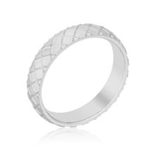 Textured Stainless Steel Band Ring