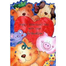 Happy Valentines Day With Love - Juvenile Valentines Greeting Card - 26853