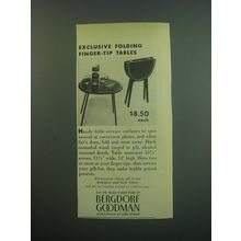 1949 Bergdorf Goodman Folding Finger-Tip Tables Advertisement