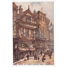 Old Houses Watergate Street Chester Art Postcard Cheshire The Cestrian Series