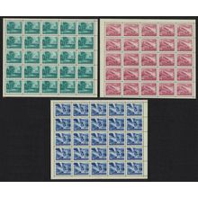 Yugoslavia Completion of Belgrade-Zagreb Road 3 Full Sheets 1950 MNH SG#634-636