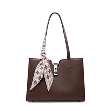 Women Genuine Leather Handbag Medium Top Handle Satchel Shoulder Bag Brown