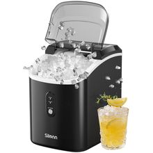 Nugget Ice Maker Countertop - 33Lbs/24H, Silonn Pebble Ice Maker Machine with Se