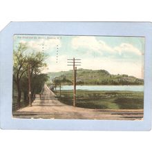 New York Hudson Bay Road & Mount Merino Street Scene w/Rail Road Tracks ny~1225