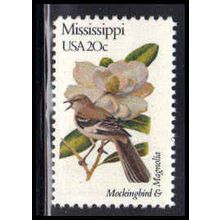 1976A 20c Birds/Flowers of Mississippi Fine MNH Dry Gum V1952 (8)