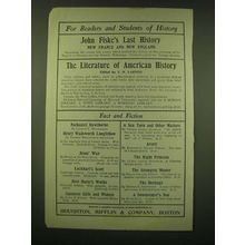 1902 Houghton, Mifflin & Company Ad - For readers and students of history