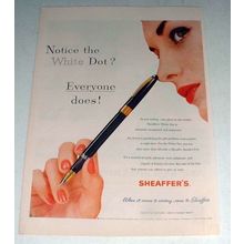 1956 Sheaffer's Pen Ad - Notice the White Dot!