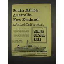1956 Shaw Savill Line Cruise Ad - South Africa