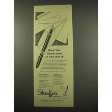 1956 Sheaffer's Snorkel Pen Ad - Finest in the World
