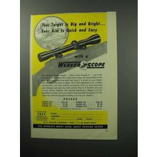 1957 Weaver Scope Ad - Target is Big and Bright