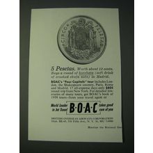 1958 BOAC British Overseas Airways Corporation Ad - 5 Pesetas