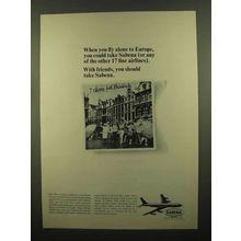 1965 Sabena Airlines Ad - Fly Alone to Europe