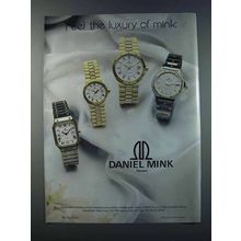 1981 Daniel Mink Watches Ad - Feel The Luxury