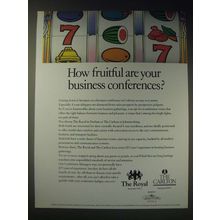1989 The Royal and The Carlton Hotels Ad - How fruitful are your business