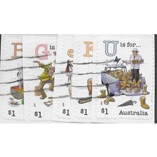 AUS 2017 (SET) (S/A)'FAIR DINKUM ALPHABET'(5v)(ON PAPER)' FINE USED (EBID64-076)