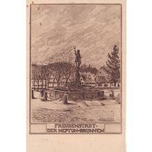 Freudenstadt Der Neptun Brunnen German Postcard