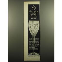 1960 Bloomingdale's Frank Schoonmaker Wine Glasses Ad - In a glass by itself