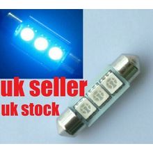 festoon bulb 1 X 41MM 3 SMD 5050 LED BLUE NUMBER PLATE BULBS 40MM 42MM