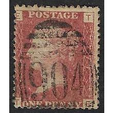 GB 1858 QUEEN VICTORIA 1d RED PLATE 177 USED SG43 / 44 " TE "