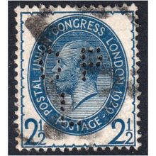 sg437 2 1/2d blue O P L perfin good/fine used (B150)